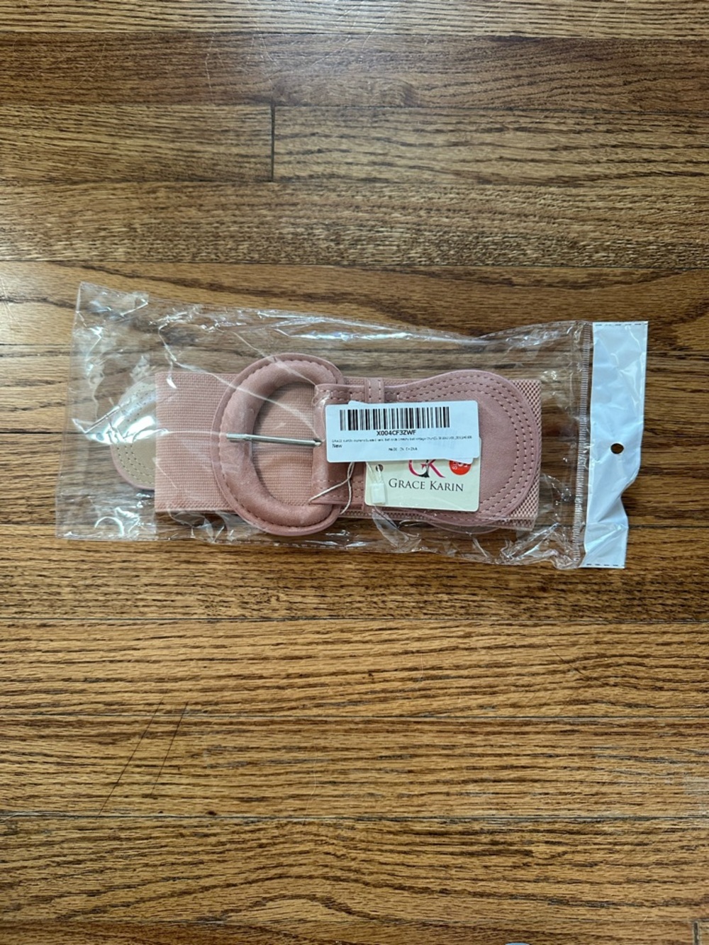 Grace Karin Wide Stretch Belt in Dusty Pink and Tan - Size S - Picture 6 of 8